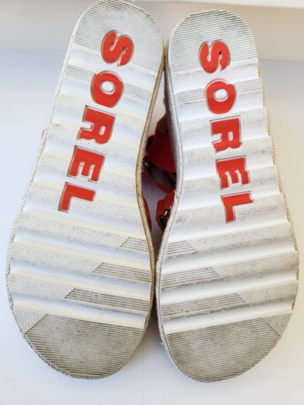 Sorel Cameron Red Wedge Espadrille Sandals Strappy Sexy Summer Glam Boho Party - Picture 8 of 9